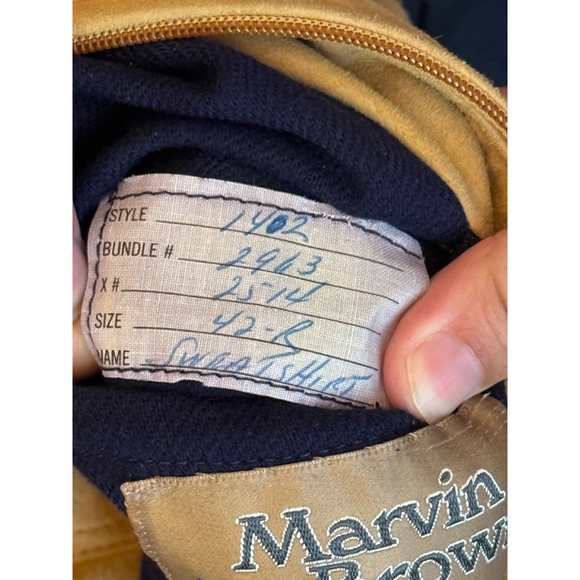 Vtg 70s Bert Paley Men's Sheepskin Suede Full-Zip Hoodie Jacket sz 42R #1420 - Picture 12 of 12